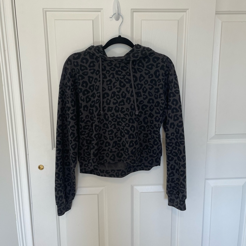 Abercrombie Soft A&F Collection Grey Leopard Hoodie Size S